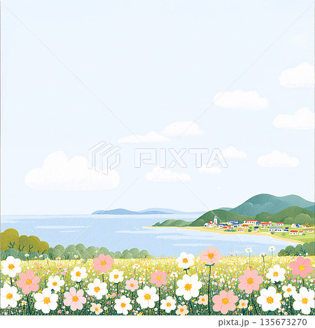 島の春の風景 135673270