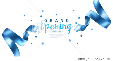 Design your opening card with ribbon. Vector illustration Beautiful business banner template Design your opening card with ribbon. Vector illustration Beautiful business banner template 135673276