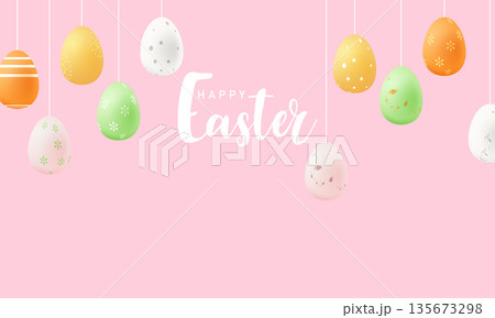 Happy Easter! Illustration vector background of a beautiful Easter greeting card. Happy Easter! Illustration vector background of a beautiful Easter greeting card. 135673298