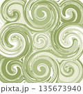 抽象的な抹茶チョコレートの渦巻き模様のマーブル背景 抽象的な抹茶チョコレートの渦巻き模様のマーブル背景 135673940