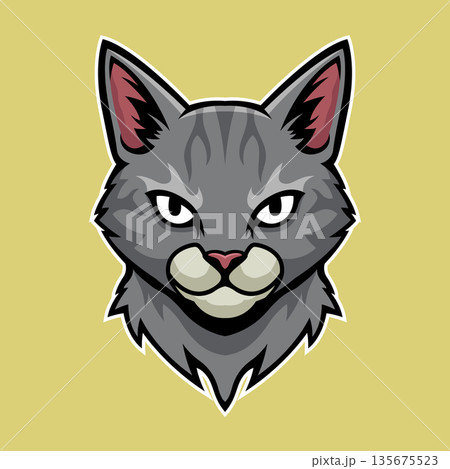 cat mascot logo vector design template full color cat mascot logo vector design template full color 135675523