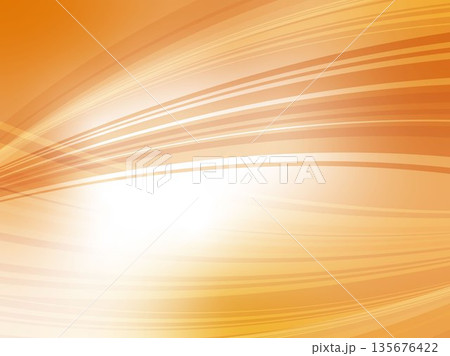 スピード感のある抽象的なウェーブ背景素材_ライトオレンジ 135676422