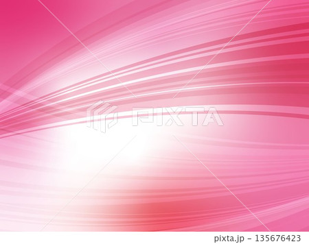 スピード感のある抽象的なウェーブ背景素材_ライトピンク 135676423