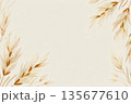 ベージュの植物イラスト背景 135677610