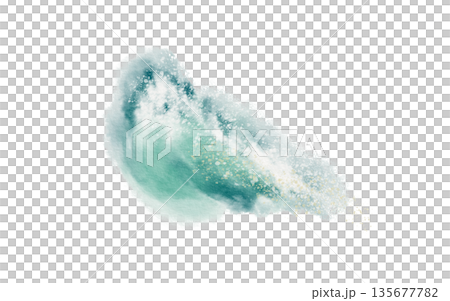 Foaming ocean wave in soft turquoise tones,symbolizing carefree holidays,pirate lore,castaway tales.Fluid watercolor textures for travel themes,coastal branding,adventure story designs Foaming ocean wave in soft turquoise tones,symbolizing carefree holidays,pirate lore,castaway tales.Fluid watercolor textures for travel themes,coastal branding,adventure story designs 135677782