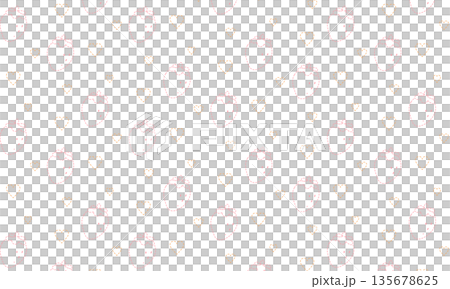 破線でできたいちごとハートのステッチ風のパターン壁 135678625