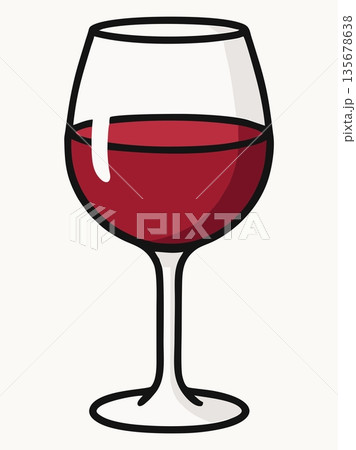 Red wine glass vector illustration 135678638