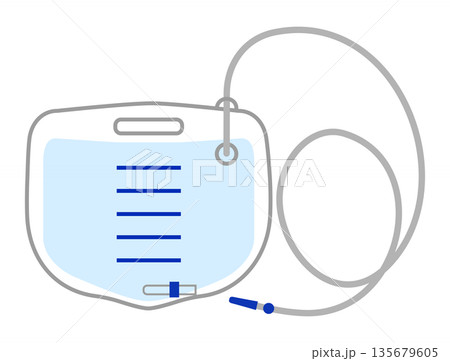 尿道カテーテルとウロバッグのイラスト 135679605