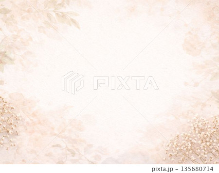 アンティーク調の花と背景 135680714
