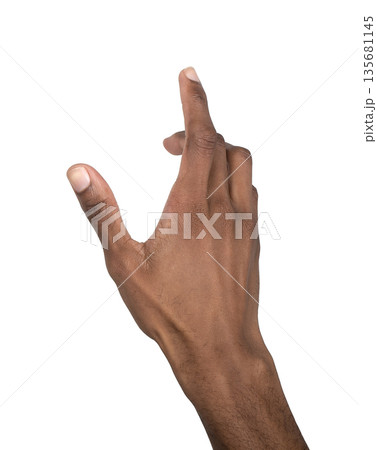 Finger touch gesture, hand gently reaching out to press or click button with index in raised Finger touch gesture, hand gently reaching out to press or click button with index in raised 135681145