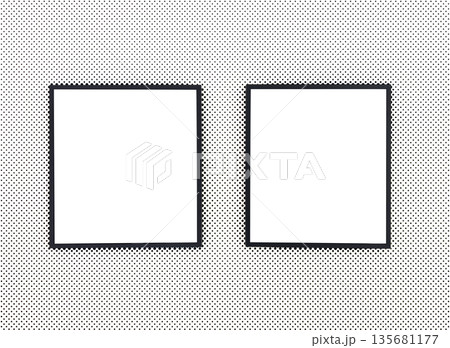 Modern wooden photo frame with blank white space hanging on an interior wall, suitable for artwork, Modern wooden photo frame with blank white space hanging on an interior wall, suitable for artwork, 135681177