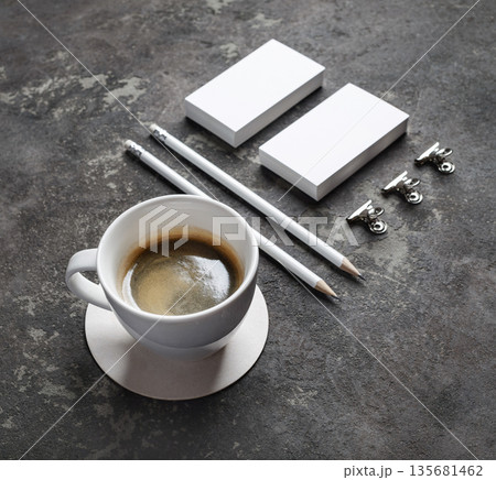 Coffee cup, blank stationery Coffee cup, blank stationery 135681462