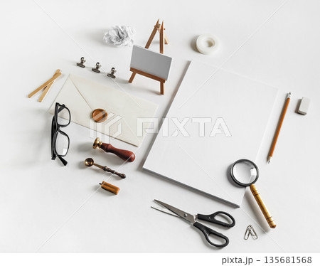 Blank art and craft stationery Blank art and craft stationery 135681568