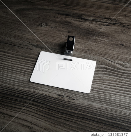 Blank identification badge 135681577