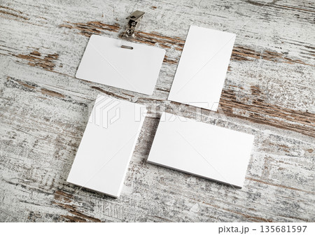 Blank business cards, badge Blank business cards, badge 135681597