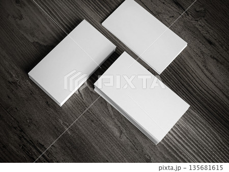 Stacked blank business cards Stacked blank business cards 135681615