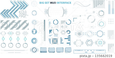 Collection of user interface elements for modern digital displays and applications in a technology setting Collection of user interface elements for modern digital displays and applications in a technology setting 135682019