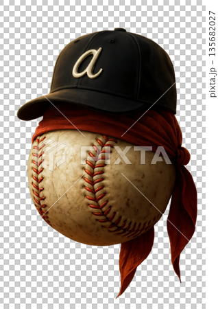 This image is likely a creative representation of a baseball and cap This image is likely a creative representation of a baseball and cap 135682027