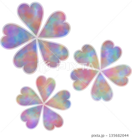 綺麗な水彩模様の花型のアイコンのイメージのイラスト 綺麗な水彩模様の花型のアイコンのイメージのイラスト 135682044