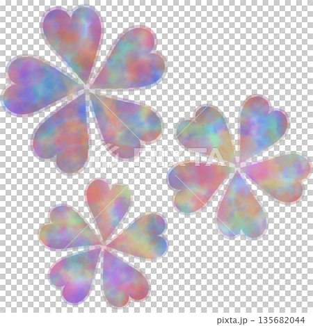 綺麗な水彩模様の花型のアイコンのイメージのイラスト 綺麗な水彩模様の花型のアイコンのイメージのイラスト 135682044