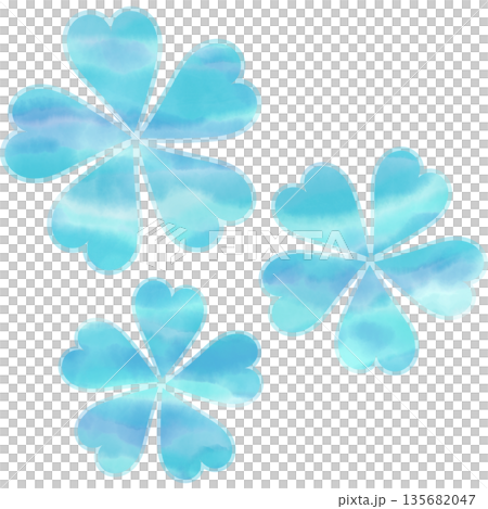 美麗的水彩花圖示圖像插圖 135682047