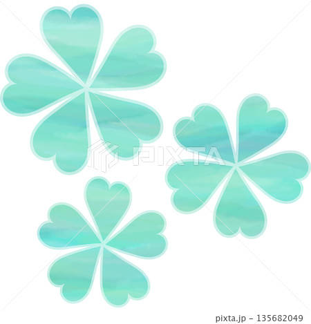 綺麗な水彩模様の花型のアイコンのイメージのイラスト 135682049
