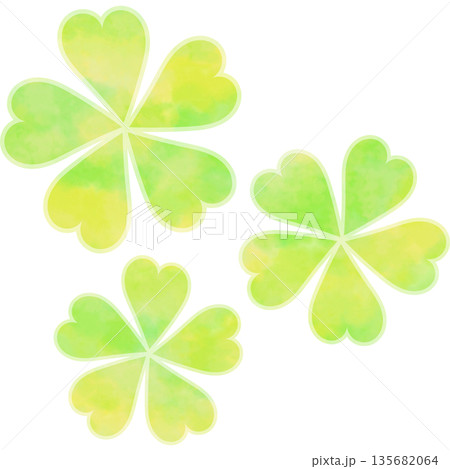 綺麗な水彩模様の花型のアイコンのイメージのイラスト 135682064
