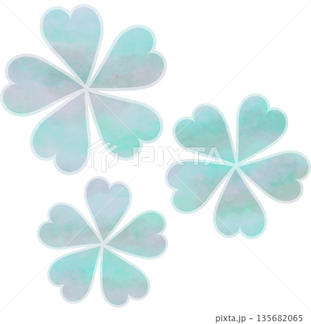 綺麗な水彩模様の花型のアイコンのイメージのイラスト 綺麗な水彩模様の花型のアイコンのイメージのイラスト 135682065