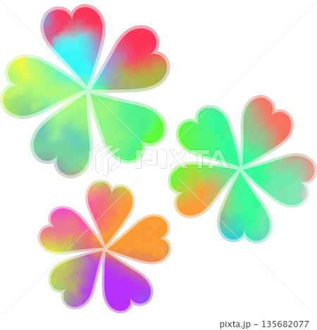 綺麗な水彩模様の花型のアイコンのイメージのイラスト 135682077