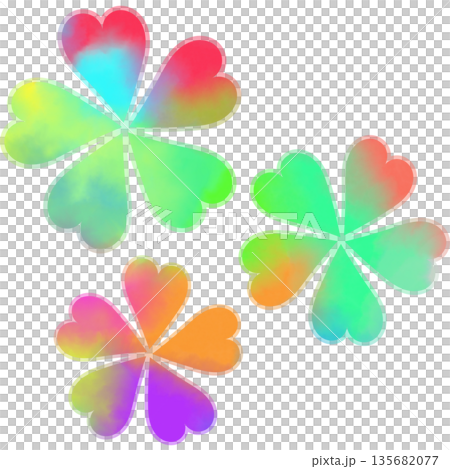 綺麗な水彩模様の花型のアイコンのイメージのイラスト 135682077