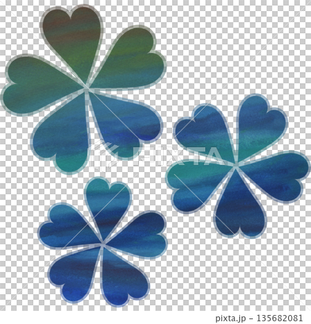綺麗な水彩模様の花型のアイコンのイメージのイラスト 綺麗な水彩模様の花型のアイコンのイメージのイラスト 135682081
