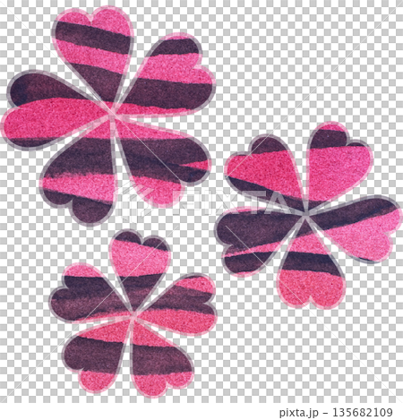 美麗的水彩花圖示圖像插圖 135682109