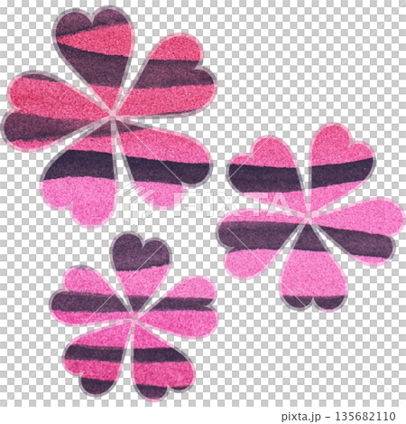 美麗的水彩花圖示圖像插圖 135682110