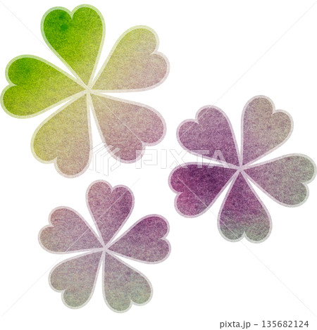 綺麗な水彩模様の花型のアイコンのイメージのイラスト 135682124