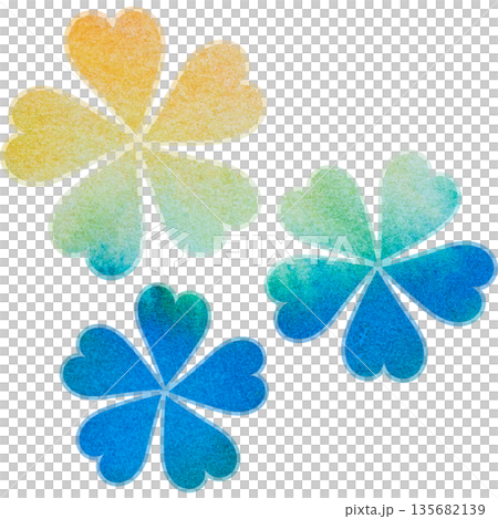美麗的水彩花圖示圖像插圖 美麗的水彩花圖示圖像插圖 135682139