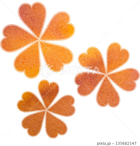 綺麗な水彩模様の花型のアイコンのイメージのイラスト 135682147