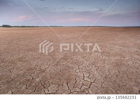 Cracked earth, desertification process, La Pampa Province, Patagonia, Argentina. Cracked earth, desertification process, La Pampa Province, Patagonia, Argentina. 135682231