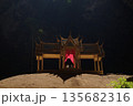 Phraya Nakhon Cave Temple.Phraya Nakhon Cave is located in Khao Sam Roi Yot National Park in Prachuap Khiri Khan Province in southern Thailand. Sunlight illuminates the cave 135682316
