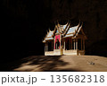 Phraya Nakhon Cave Temple.Phraya Nakhon Cave is located in Khao Sam Roi Yot National Park in Prachuap Khiri Khan Province in southern Thailand. Sunlight illuminates the  temple. 135682318