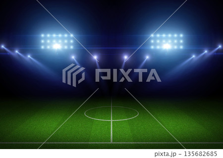 Soccer stadium field, football background. 135682685