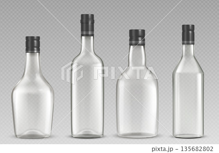 Alcohol drink bottles on transparent background 135682802
