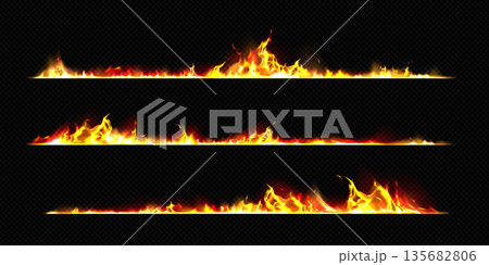 Burning edge set with fire and smoke Burning edge set with fire and smoke 135682806