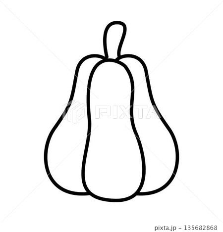 Tall Pumpkin Elongated Autumn Gourd outline Tall Pumpkin Elongated Autumn Gourd outline 135682868