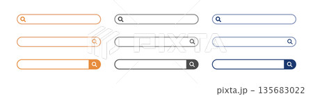 検索窓・検索バーのイラスト素材 セット Search bar illustration set 検索窓・検索バーのイラスト素材 セット Search bar illustration set 135683022