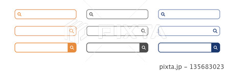 検索窓・検索バーのイラスト素材 セット Search bar illustration set 検索窓・検索バーのイラスト素材 セット Search bar illustration set 135683023