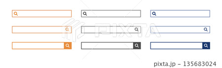 検索窓・検索バーのイラスト素材 セット Search bar illustration set 検索窓・検索バーのイラスト素材 セット Search bar illustration set 135683024