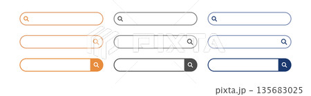 検索窓・検索バーのイラスト素材 セット Search bar illustration set 検索窓・検索バーのイラスト素材 セット Search bar illustration set 135683025