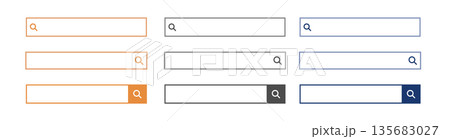 検索窓・検索バーのイラスト素材 セット Search bar illustration set 検索窓・検索バーのイラスト素材 セット Search bar illustration set 135683027