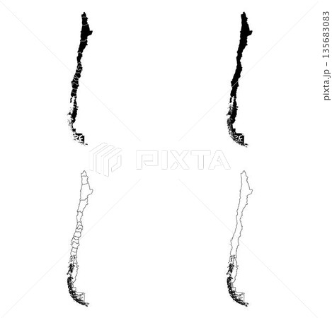 Chile Outline and Solid Fill Map Set. Chile Outline and Solid Fill Map Set. 135683083