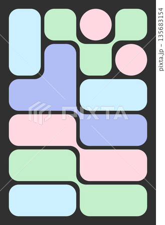 Rounded Corner Bento Grid Vector Layout Set. Colorful Geometric Collage Templates With Modern Trendy Composition For Posters, Covers, And Digital Design Rounded Corner Bento Grid Vector Layout Set. Colorful Geometric Collage Templates With Modern Trendy Composition For Posters, Covers, And Digital Design 135683154